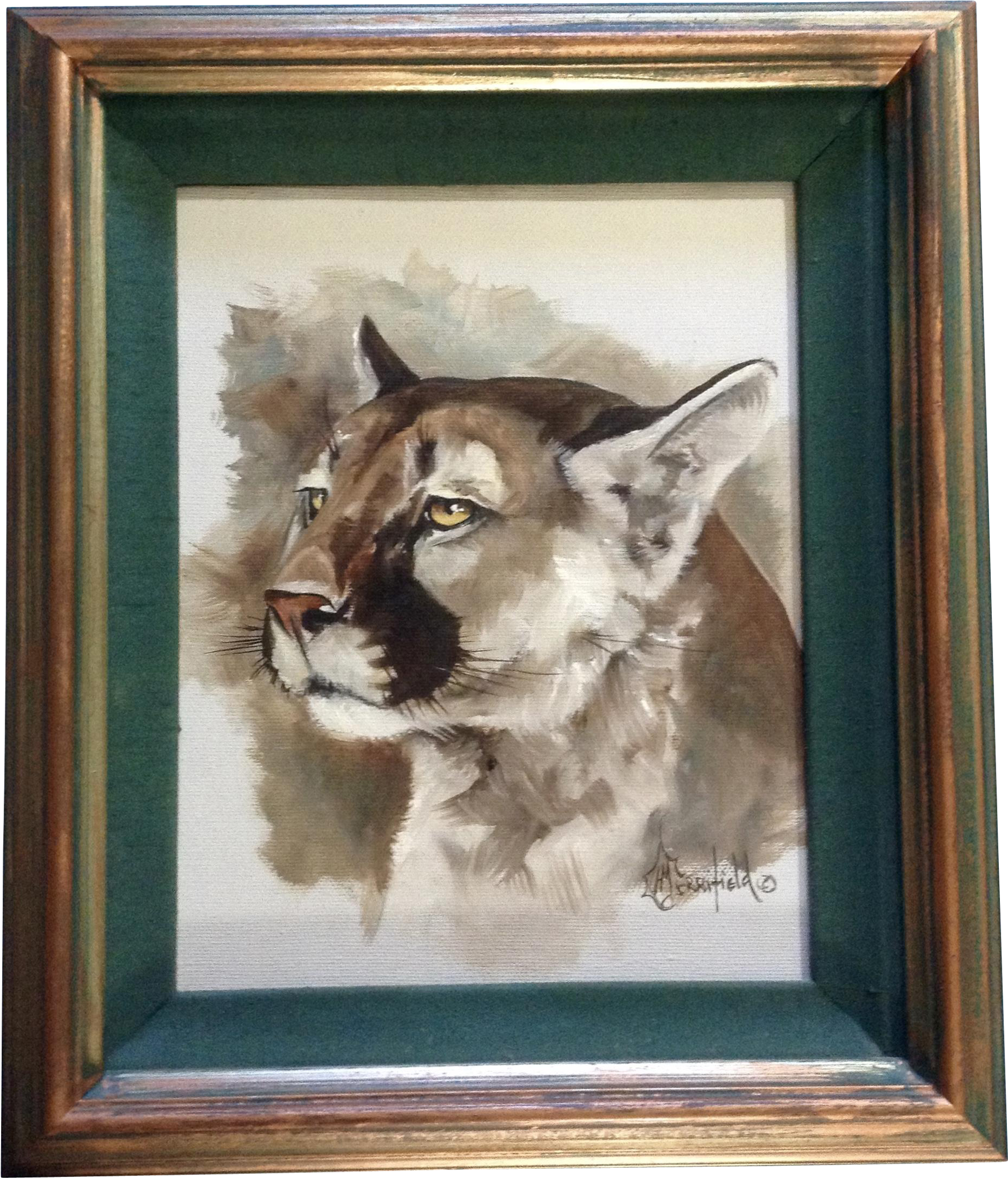 Holly Merrifield, Oil Painting On Canvas Mountain Lion - Oil Painting (2048x2048), Png Download