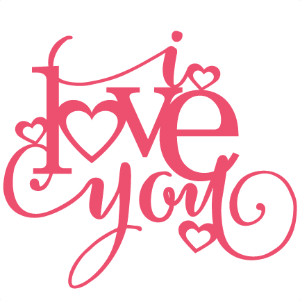 I Love You Title Svg Scrapbook Cut File Cute Clipart - Love You Silhouette (432x432), Png Download