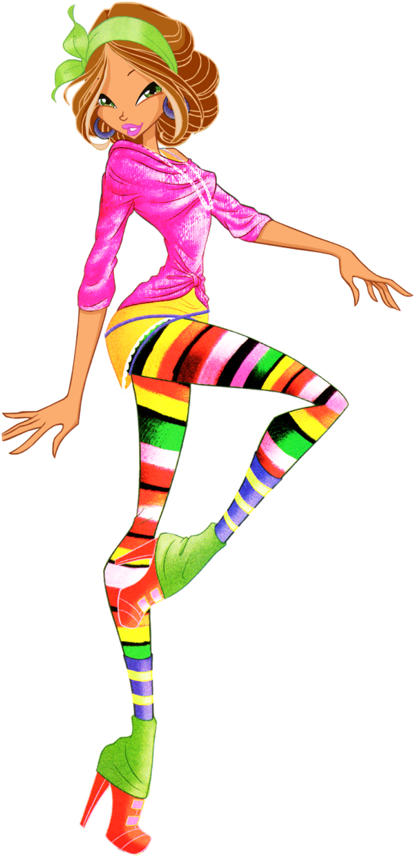Flora Hip Hop Dance 2d Winx Club By Ineswinxeditions-d8videg - Winx Club (618x1291), Png Download