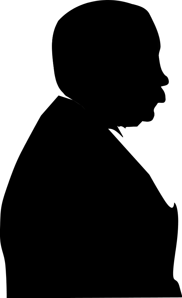 Old Man Silhouette - Silhouette Of Old Man (600x979), Png Download