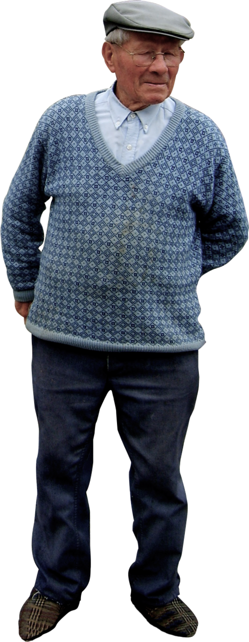 C Stands In Front Of His House And Has Just Finished - Cut Out People Garden (399x1024), Png Download