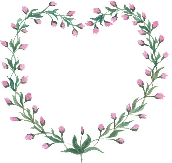 Pink Flower Wreath Valentine's Day - Wreath (650x619), Png Download