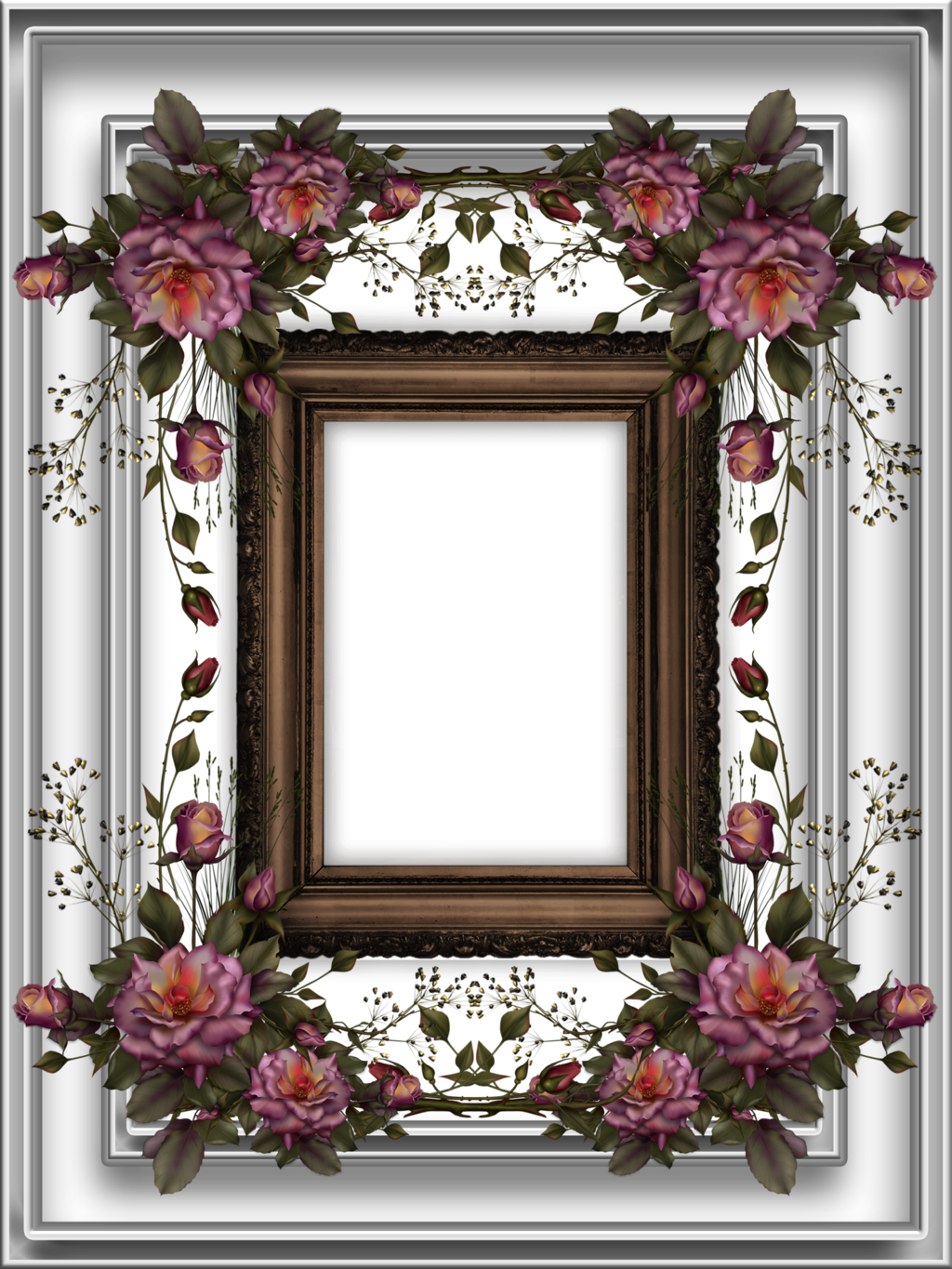 "floral Border" By Collect And Creat - Deviantart (1024x1365), Png Download