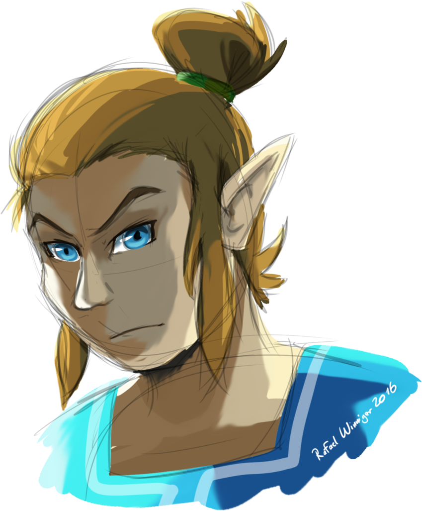 Man Bun Link By Comic - Link Man Bun Zelda (1024x1233), Png Download