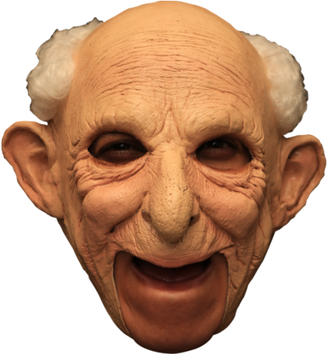 Deluxe Old Man Chin Strap Horror Mask - Masks With Open Mouth (500x500), Png Download