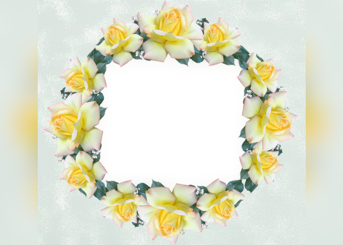 Color Palette Ideas From Yellow Flower Wreath Image - Rose (700x500), Png Download