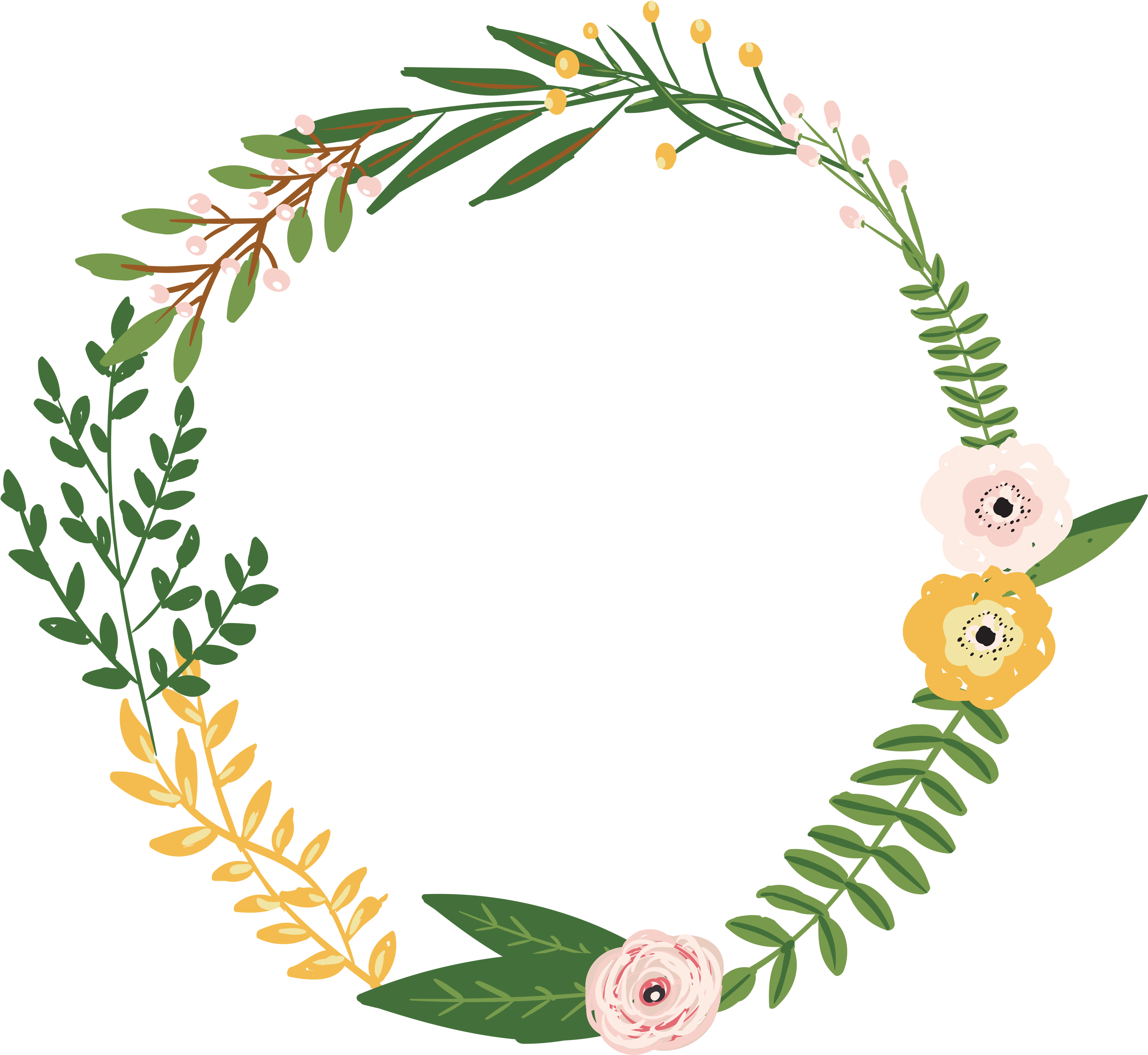 Svg Library Library Azalea Drawing Flower Wreath - Corona Planta Png (3000x3000), Png Download