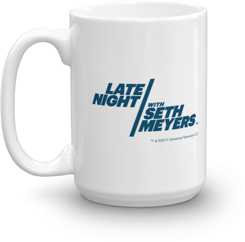 Late Night With Seth Meyers 15 Oz White Mug - Late Night With Seth Meyers 15 Oz White Ceramic Mug (1000x1000), Png Download