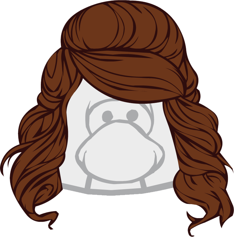 Wig Clipart Brunette Hair - Club Penguin Fire Kimono (768x779), Png Download
