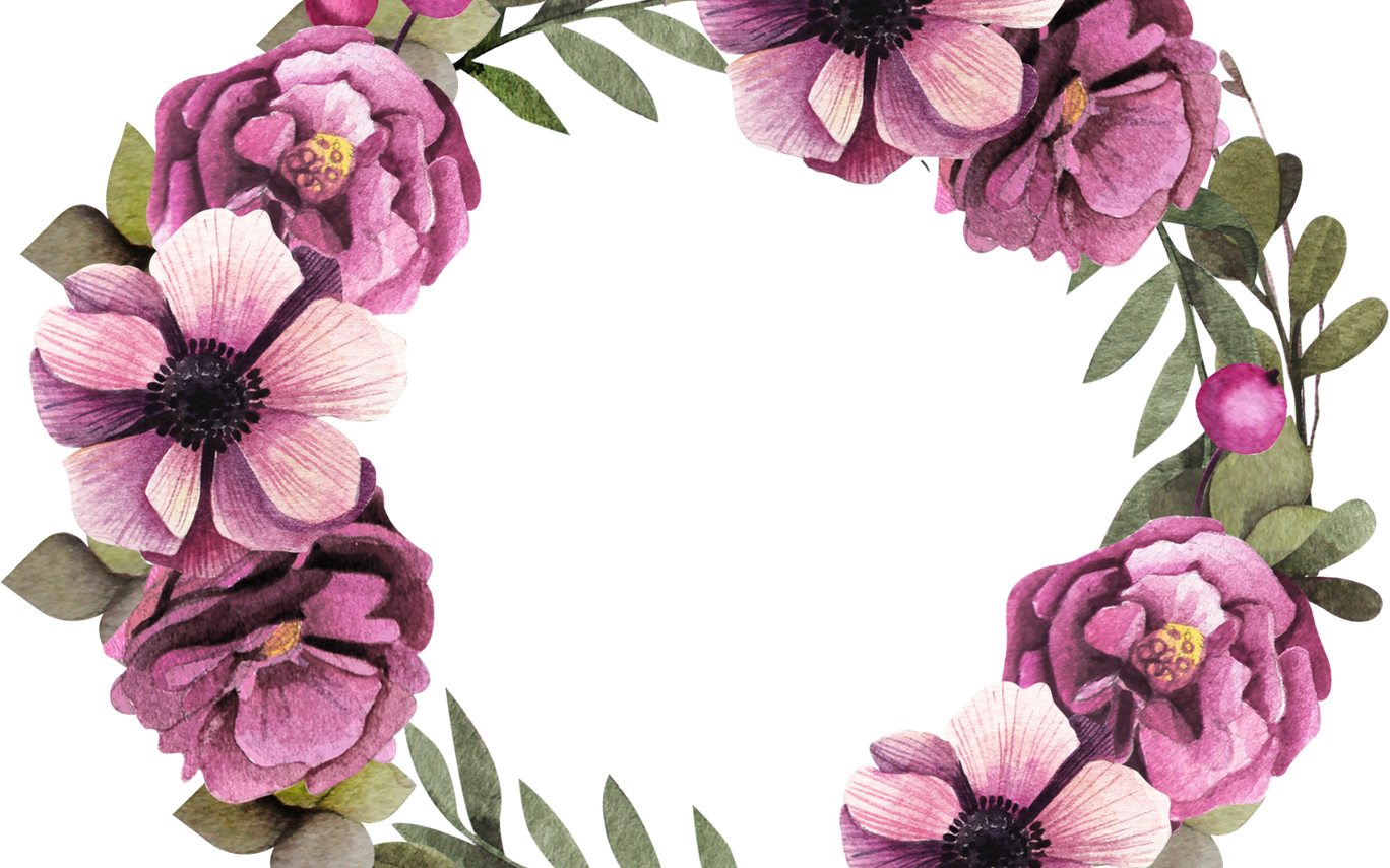 Floral Design Wreath Flower Garland Purple Purple Flower - Floral Designs Wreath (1368x855), Png Download