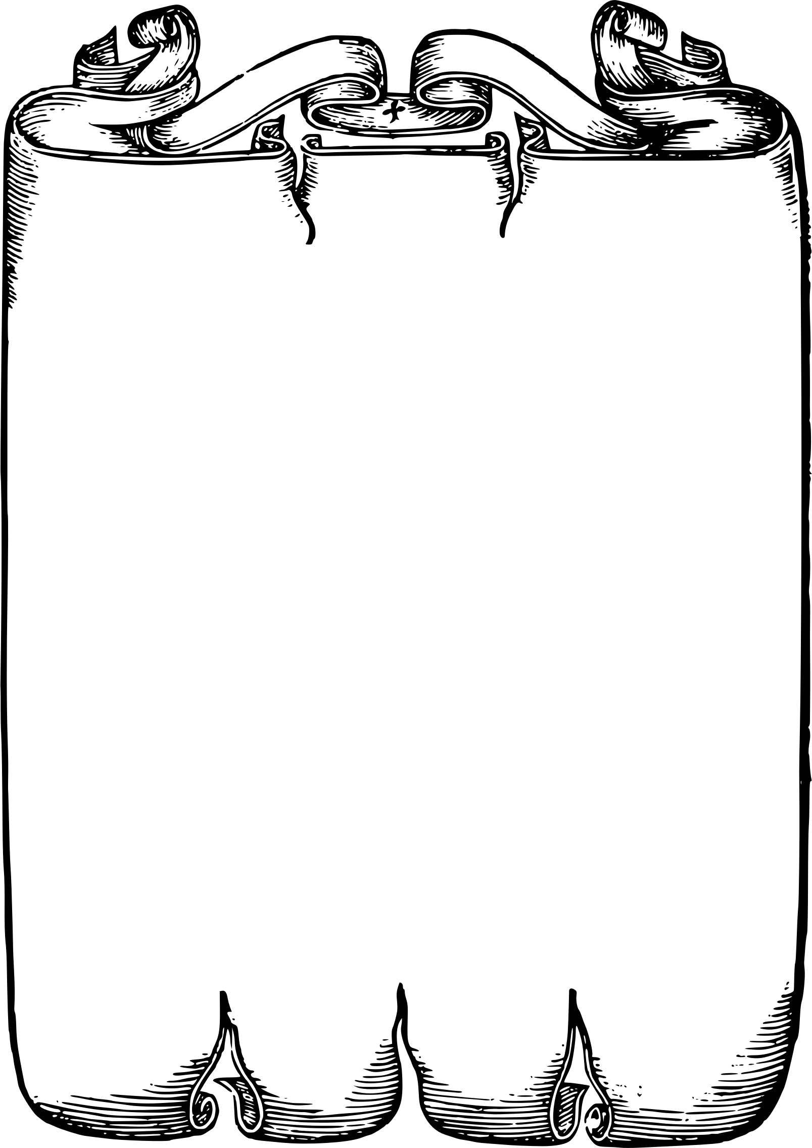 Scroll Border Png - White Scroll Design Png (1607x2271), Png Download