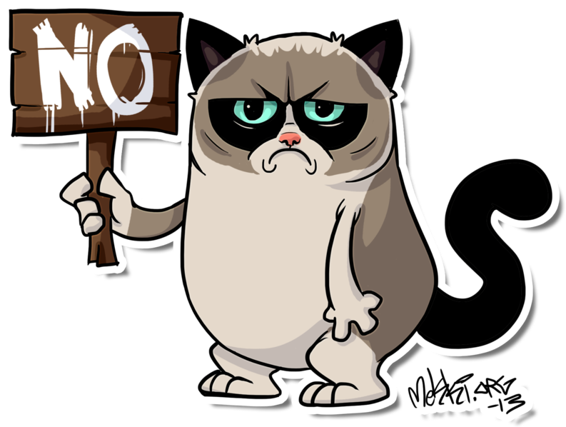 No Cat Mammal Small To Medium Sized Cats Cat Like Mammal - Grumpy Cat Clip Art (800x609), Png Download