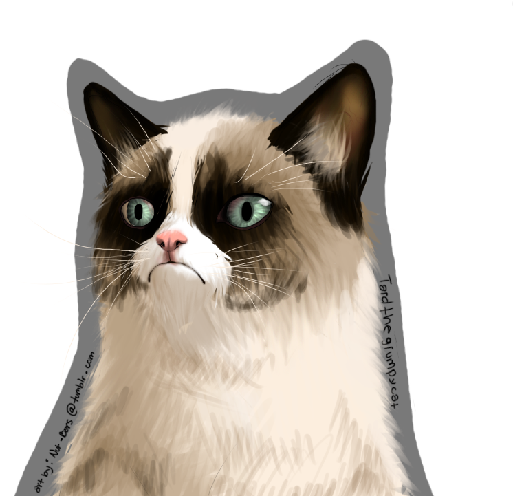 Grumpy Cats - Grumpy Cat Face Art Png (825x765), Png Download