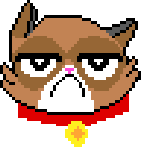Grumpy Cat - Grumpy Cat Pixel Art (650x550), Png Download