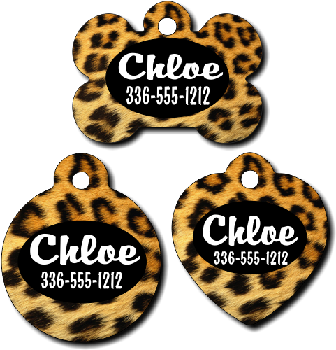 Personalized Leopard Print Background Pet Tag For Dogs - Leopard Print Throw Blanket (500x502), Png Download