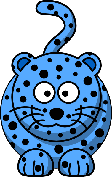 Png Royalty Free Download Blue Clip Art At Clker Com - Cartoon Leopard (378x598), Png Download