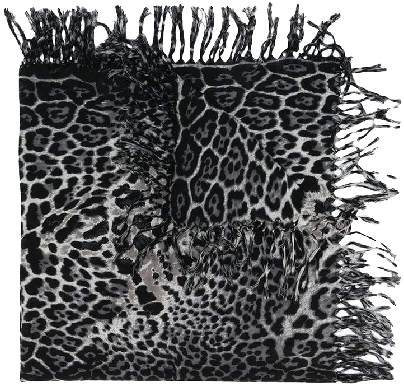 Saint Laurent Leopard Print Scarf (404x387), Png Download