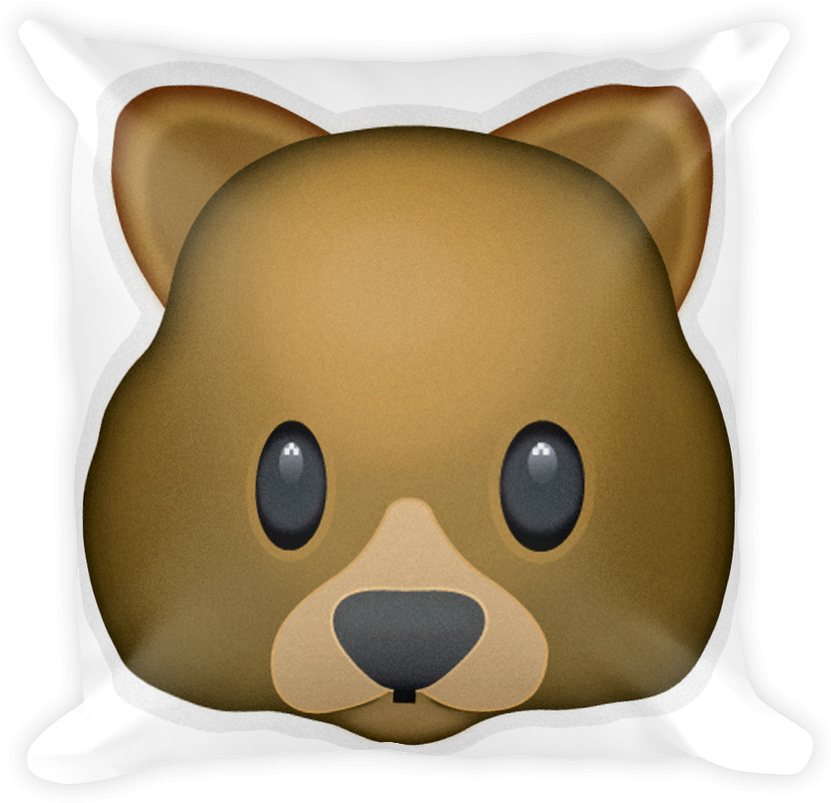 Emoji Pillow - Bear Face - Bear Face Throw Blanket (1000x1000), Png Download