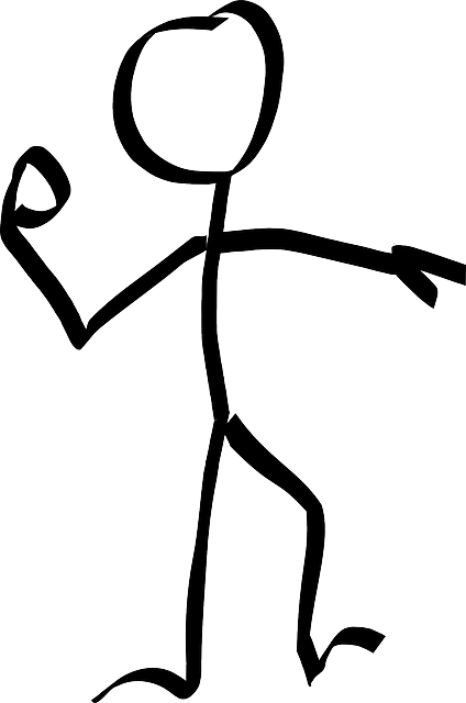 People - Stick Man Throwing (424x640), Png Download
