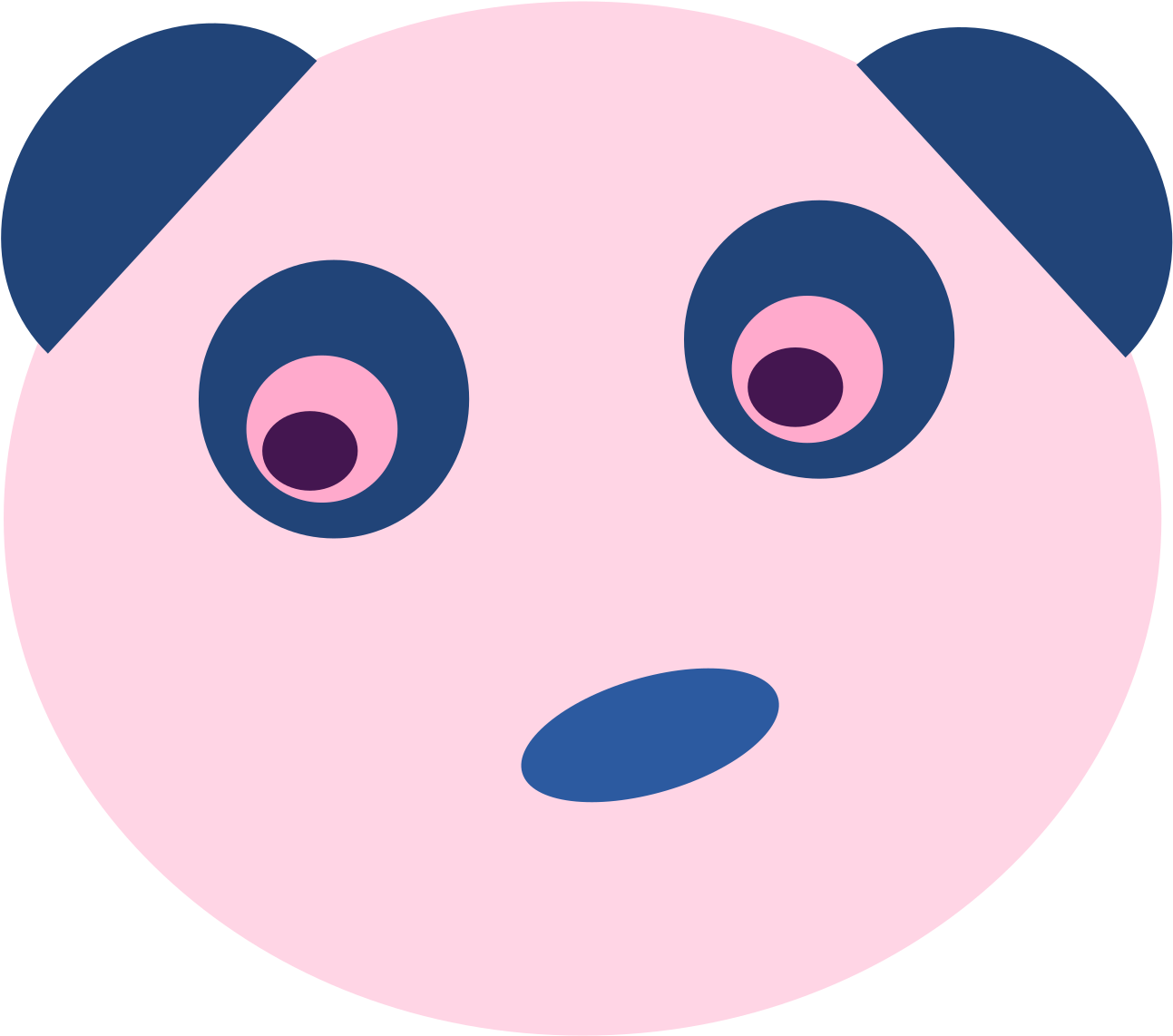 This Free Icons Png Design Of Blue Panda Face (2400x3394), Png Download