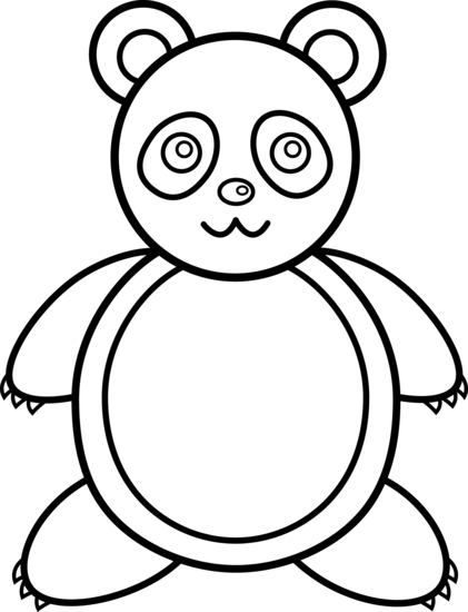 Fashionable Outline Of Panda Giant Red Black And White - Valentine Teddy Bear Coloring Pages (421x550), Png Download