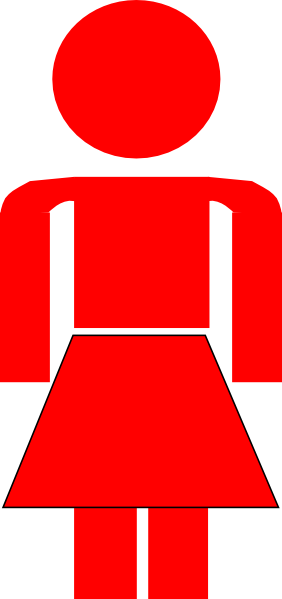 Red Lady Stick Figure Svg Clip Arts 282 X 599 Px (282x599), Png Download