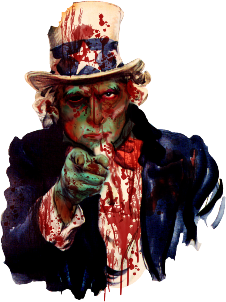 In A Telephone Interview From Baghdad, New Iraq-syria - Uncle Sam Zombie Png (771x1036), Png Download