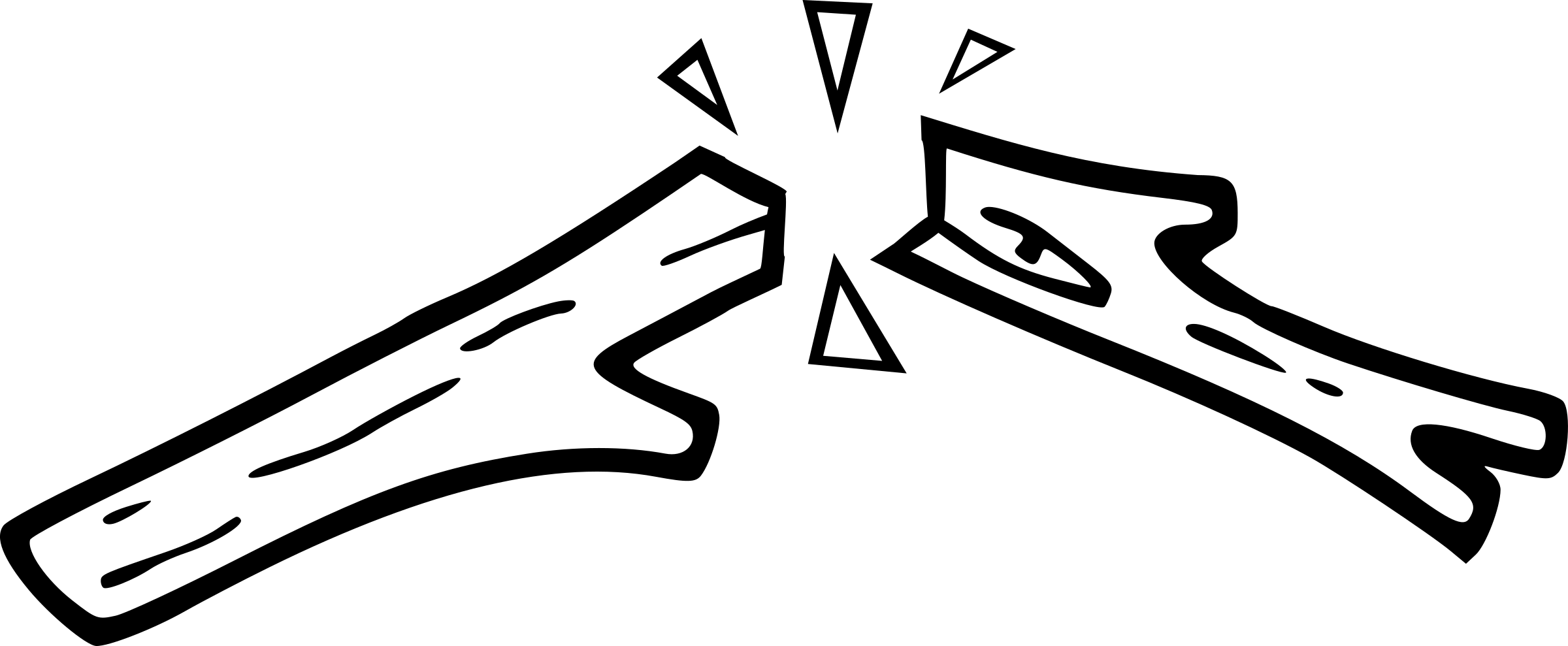 Branch Clipart Stick - Clipart Black And White Stick (2400x989), Png Download