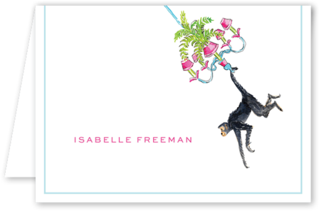 Palm Beach Monkeys Folded Notecard - Monkey (600x600), Png Download