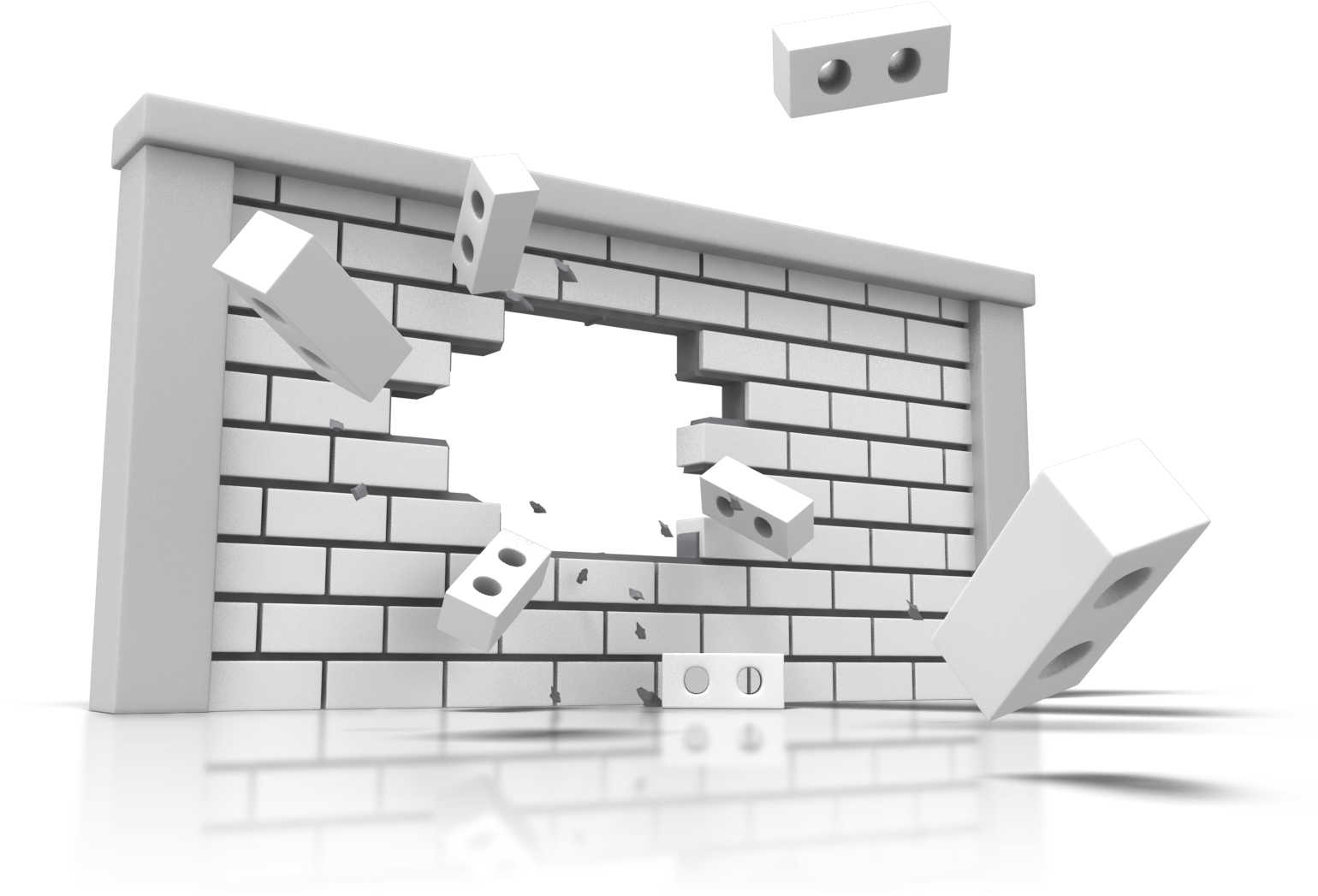 Broken Brick Wall Png For Kids - Portable Network Graphics (1600x1100), Png Download