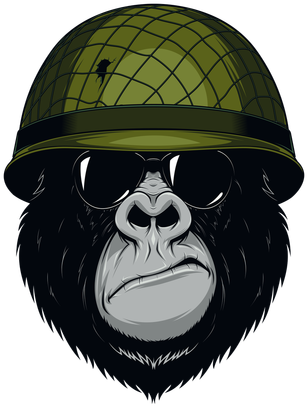 Grit Gorilla Knob Sticker - Goriila Cartoon With Glasses (500x500), Png Download