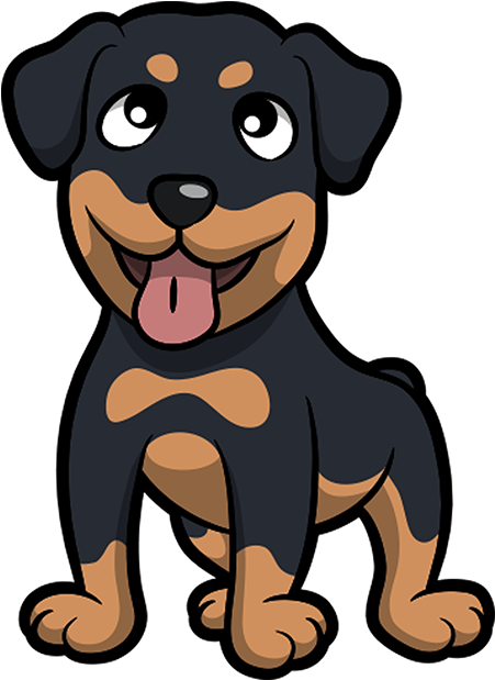 Rottweiler Emoji & Stickers Messages Sticker-1 - Cute Cartoon Rottweiler (618x618), Png Download