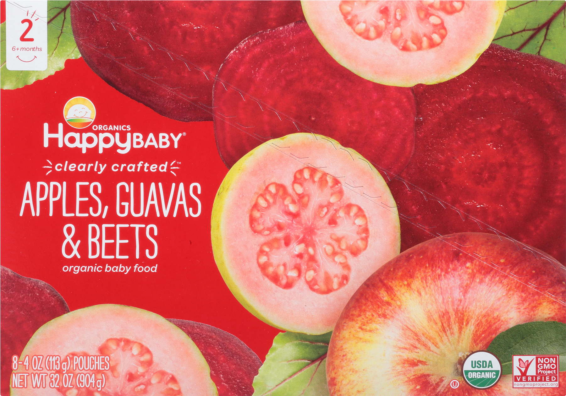 Happy Baby® Organics Apples, Guavas & Beets 4 Oz - Happy Baby Clearly Crafted, Stage 2, Apples, Pumpkins (1800x1800), Png Download