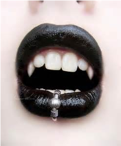 Bayou Witch Feature - Black Lipstick With Fangs (458x458), Png Download