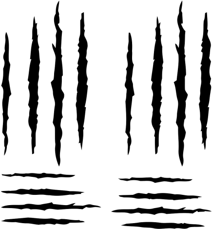 Claw Scratches Png Transparent Image - 5 Claw Scratches (498x500), Png Download