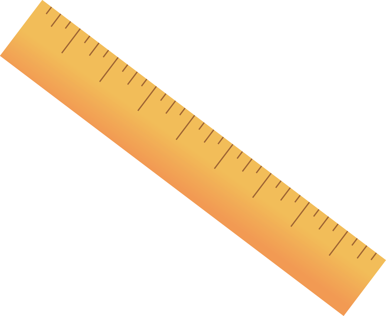 Ruler Png Picture - Orange Ruler Clipart (1315x1077), Png Download