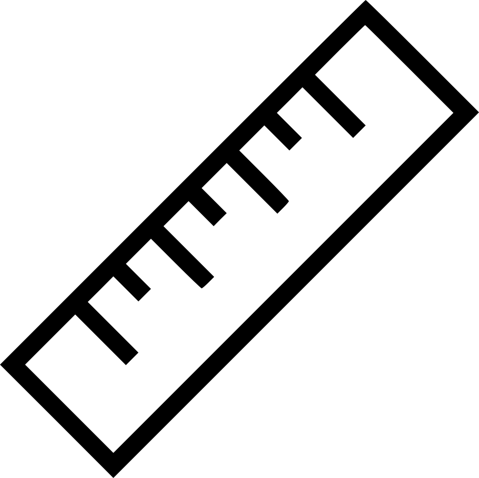 Traight Ruler Editor Measurement School Math Graphic - Clip Art Png Black And White Long Ruler (980x978), Png Download