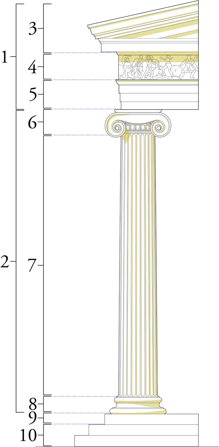 Ionic Order Dimensions (900x1800), Png Download