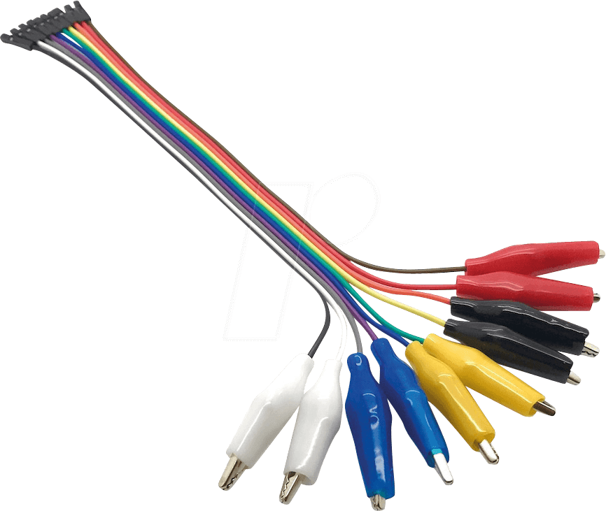 Development Board Jumper Cable, 10-pin To Alligator - Crocodile Clip (866x731), Png Download