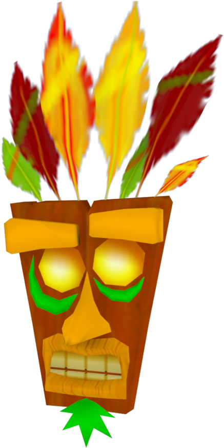 Crash Bandicoot The Wrath Of Cortex Golden Aku Aku - Crash Bandicoot Aku Aku The Wrath Of Cortex (447x873), Png Download
