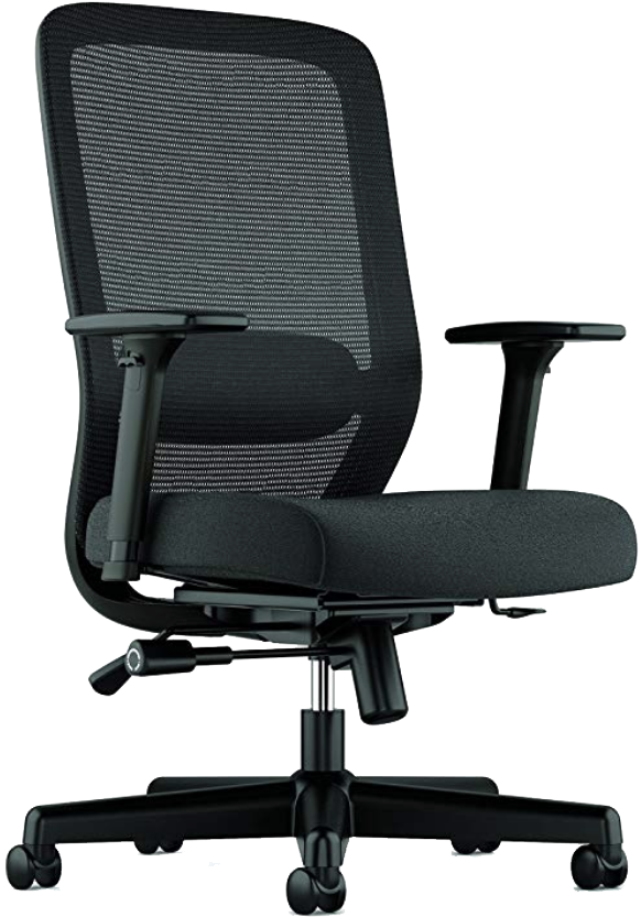 Five-year Warranty - Basyx By Hon Fabric Seat Mesh High-back Chair (585x846), Png Download