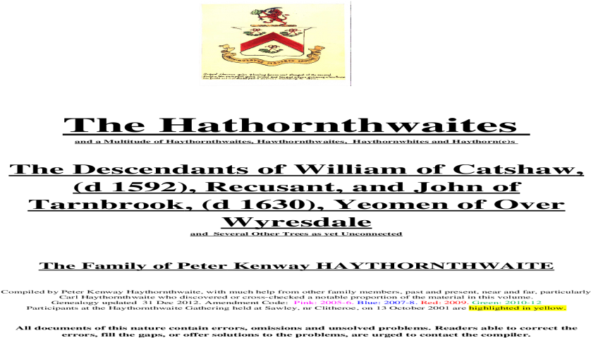 Richard Haythornthwaitesweb Viewthe Hathornthwaites - Document (1200x630), Png Download