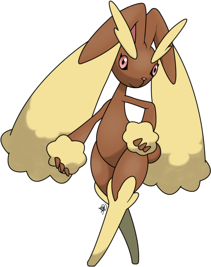 Lopunny By Dfreyes-d5v57zh - Hot 1pcs Lopunny Pokeball Pendant Mega Glass Necklace (894x894), Png Download