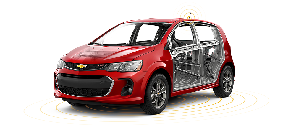 Safety Features In The 2017 Chevrolet Sonic Small Car - Chevrolet Sonic 4 Door 2017 (980x430), Png Download