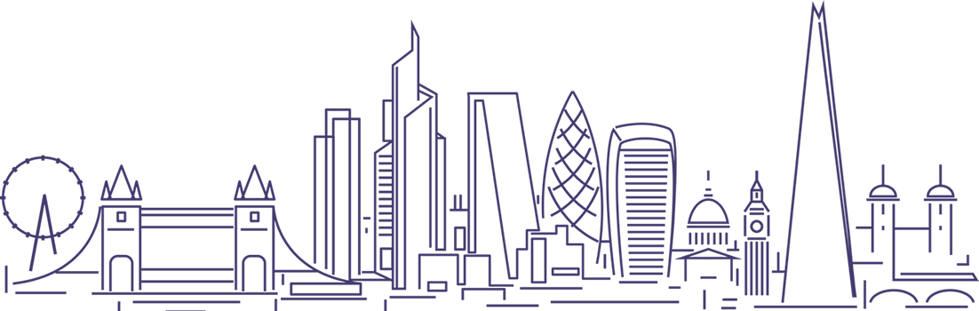 London Skyline Outline - London Skyline (1102x350), Png Download