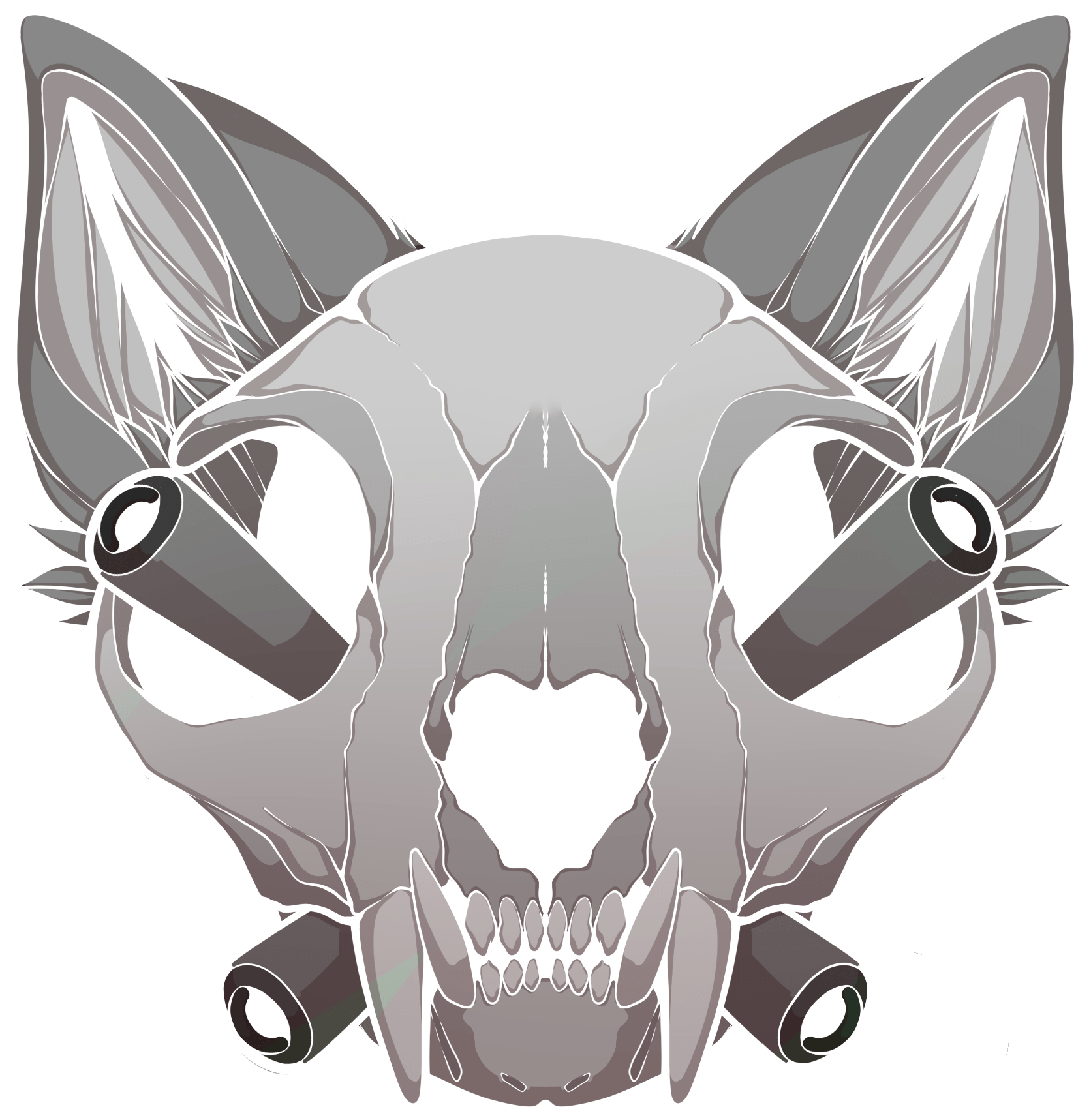 Inverted Cat Skull - Cat (1771x1816), Png Download