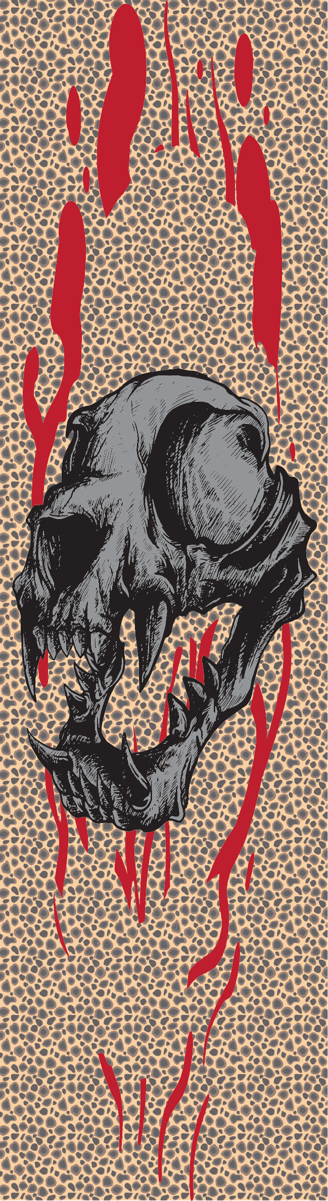 Cat Skull Sticker (649x2377), Png Download