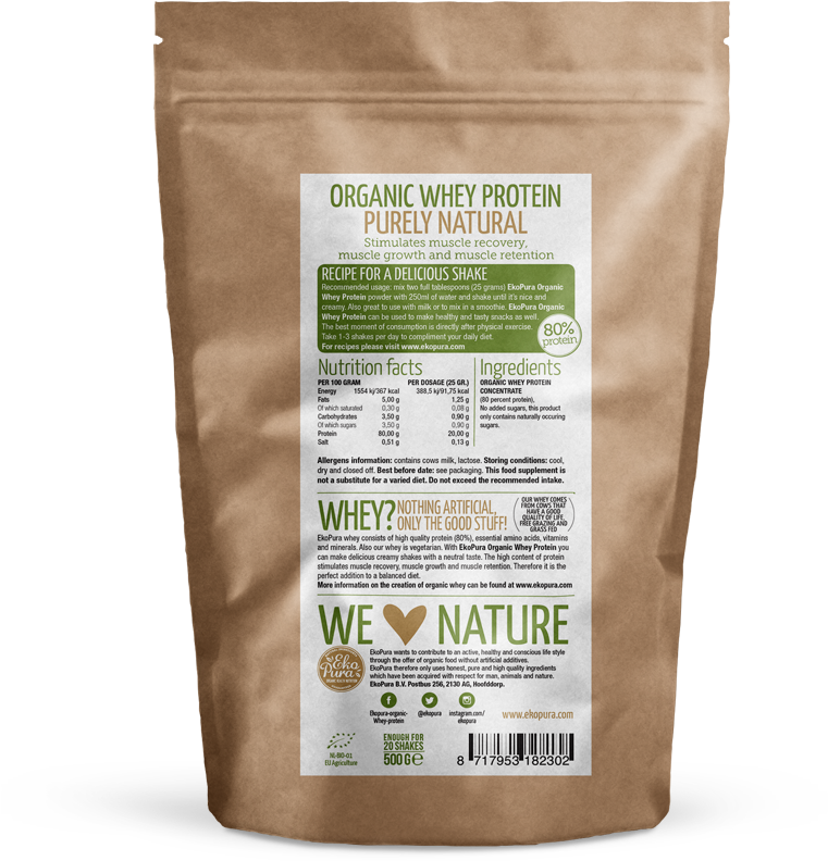 Ekopura Organic Whey Protein - Second Youth Lion's Mane Mushroom Extract 8:1 With (800x800), Png Download