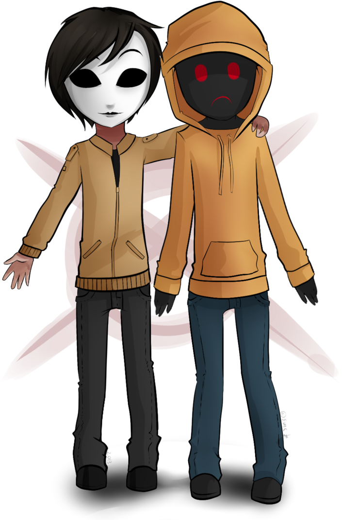 Masky Aaand Hoody 3 By Hagazusa-d63qap9 - Hoodie Creepypasta Mask (730x1095), Png Download