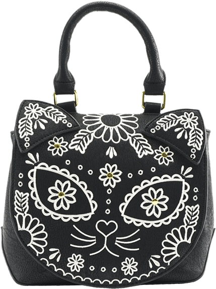 Loungefly Sugar Skull Cat Crossbody Bag (600x600), Png Download